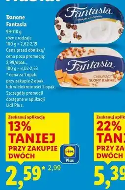 Lidl Jogurt z kulkami w czekoladzie Danone Fantasia Mousse oferta