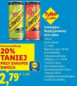 Lidl Napój citrus mix zero Schweppes oferta