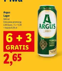 Lidl Piwo Argus Lager oferta