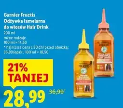 Lidl Odżywka pineapple Garnier Fructis Hair Drink oferta