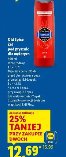 Lidl Żel pod prysznic Old Spice Captain oferta