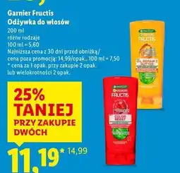 Lidl Odżywka wzmacniająca do włosów farbowanych i z pasemkami Garnier Fructis Color Resist oferta