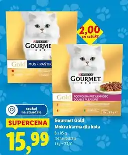 Lidl Karma dla kota podwójna przyjemność Purina Gourmet Gold oferta