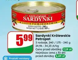 Dino Sardynki Królewskie Petropat (w sosie pomidorowym) oferta