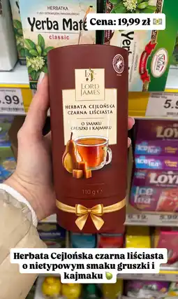 Dino Herbata cejlońska czarna liściasta o smaku gruszki i kajmaku Lord James oferta