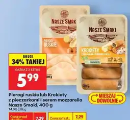 Biedronka Pierogi ruskie lub Krokiety z pieczarkami i serem mozzarella Nasze Smaki, 400 g oferta