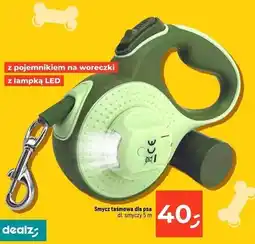 Dealz Smycz taśmowa dla psa z pojemnikiem na woreczki, z lampką LED (dł. smyczy 5 m) oferta