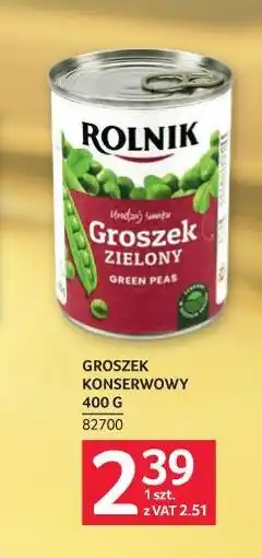 Selgros Groszek zielony konserwowy Rolnik oferta