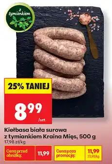 Biedronka Kiełbasa biała surowa z tymiankiem Kraina Mięs oferta