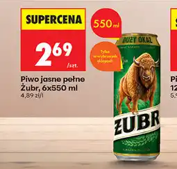 Biedronka Piwo jasne pełne Żubr oferta