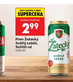 Biedronka Piwo Žatecký Světlý Ležák, 500 ml (przy zakupie 9-paku) oferta