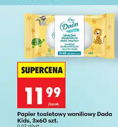 Biedronka Papier toaletowy waniliowy Dada Kids, 3x60 szt oferta