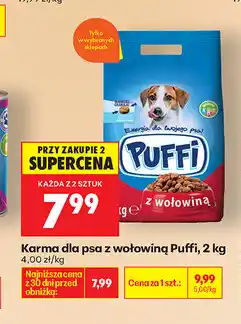 Biedronka Karma dla psa z wołowiną Puffi oferta