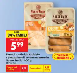 Biedronka Pierogi ruskie lub krokiety z pieczarkami i serem mozzarella Nasze Smaki oferta
