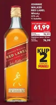 Kaufland JOHNNIE WALKER RED LABEL Whisky 40% alk. 1l butelka oferta