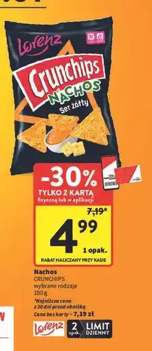 Intermarche Chipsy ser żółty Crunchips Nachos oferta