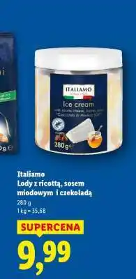 Lidl ITALIAMO Lody z ricottą, sosem miodowym i czekoladą oferta