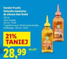 Lidl Garnier Fructis Odżywka lamelarna do włosów Hair Drink oferta