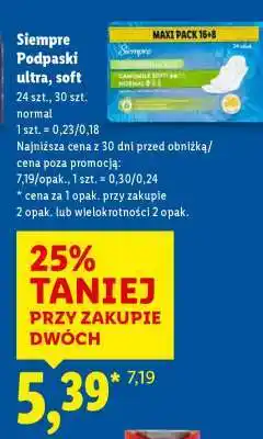 Lidl Siempre Podpaski ultra, soft oferta