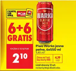 Biedronka Piwo Warka oferta