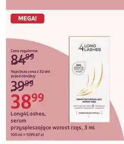 Rossmann Serum przyspieszające wzrost rzęs Long4Lashes oferta