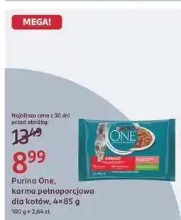 Rossmann Karma dla kota sterilcat łosoś z marchewką + indyk fasolą Purina One oferta