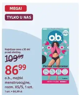 Rossmann Majtki menstruacyjne xs/s O.b oferta