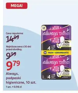 Rossmann Podpaski secure night Always Platinum oferta