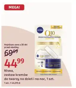 Rossmann Krem do twarzy przeciwzmarszczkowy ujędrniający + krem na noc Nivea Q10 oferta