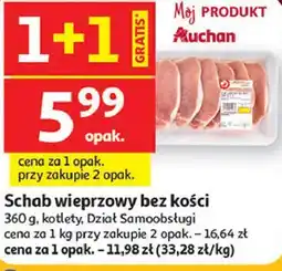 Auchan Schab wieprzowy bez kości 360g, kotlety oferta