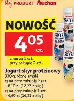 Auchan Jogurt skyr proteinowy 330 g, różne smaki oferta