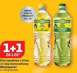 Auchan Olej rzepakowy z oliwą lub olej słonecznikowy Wielkopolski 1+1 oferta