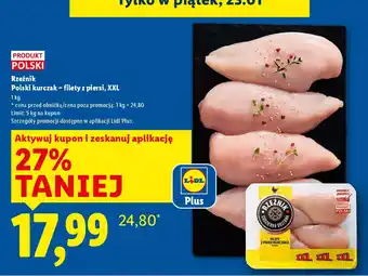 Lidl Rzeźnik Polski kurczak - filety z piersi, XXL oferta