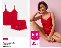 Pepco Piżama damska welurowa czerwona oferta