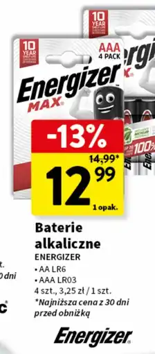 Intermarche Baterie alkaliczne ENERGIZER AAA LR03 / AA LR6 4 szt oferta