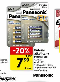 Intermarche Baterie alkaliczne PANASONIC AAA LR03 / AA LR6 4 szt oferta
