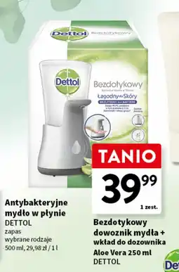 Intermarche Bezdotykowy dozownik mydła + wkład do dozownika DETTOL Aloe Vera 250 ml oferta