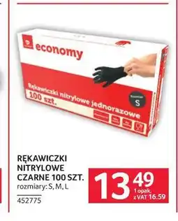 Selgros Rękawiczki nitrylowe czarne 100 szt. rozm.: M, L oferta