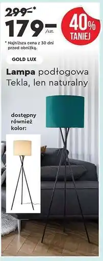 Biedronka Lampa podłogowa Tekla, len naturalny oferta