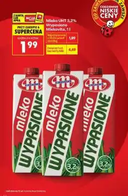 Biedronka MLEKO UHT 3,2 WYPASIONE MLEKOVITA 1 L oferta