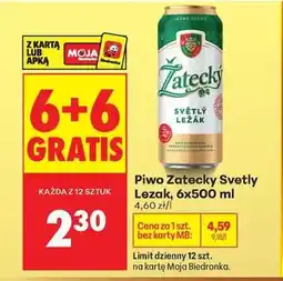 Biedronka Piwo Žatecký Světlý Ležák 6x500 ml oferta