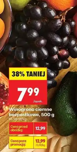 Biedronka Winogrono ciemne bezpestkowe, 500 g oferta