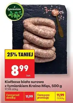 Biedronka Kiełbasa biała surowa z tymiankiem Kraina Mięs, 500 g oferta
