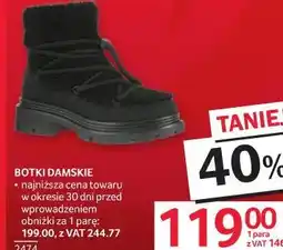 Selgros Botki damskie (czarne klasyczne para 119,00 zł) oferta