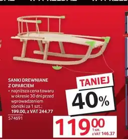 Selgros Sanki drewniane z oparciem oferta