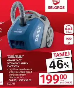 Selgros Zelmer Odkurzacz workowy Antek ZVC3052N oferta