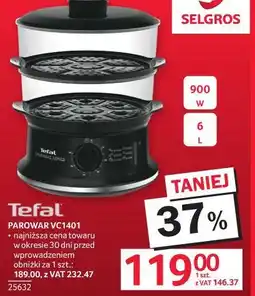 Selgros Tefal Parowar VC1401 oferta