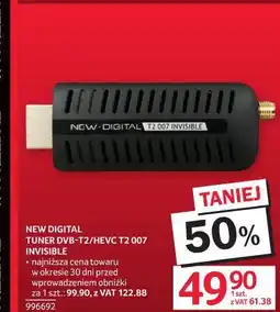Selgros New Digital Tuner DVB-T2/HEVC T2 007 Invisible oferta