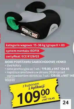 Selgros Fotelik samochodowy Venko oferta