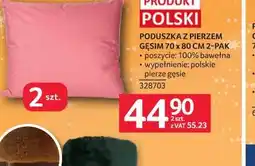 Selgros Poduszka z pierzem gęsim 70 x 80 cm 2-pak oferta